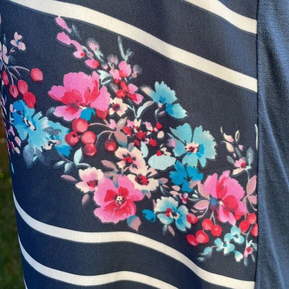 LC Lauren Conrad Sleeveless Top Blouse Floral Ruffle Blue Tank Women's Small - Picture 7 of 10